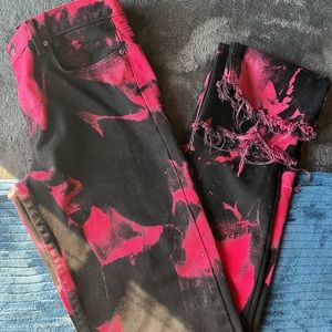 Red Dyed Stacked Denim